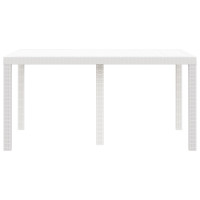 Produktbild för Trädgårdsbord Vit 150 x 100 x 73 cm konstrotting