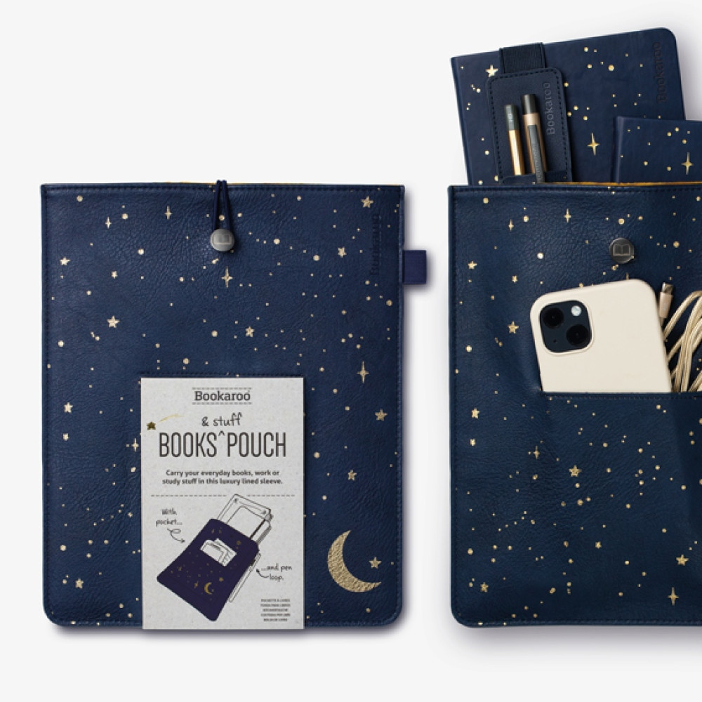 Produktbild för Bookaroo Books & Stuff Pouch - Moon & Stars