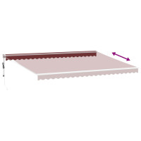 Produktbild för Markis automatiskt infällbar vinröd 500x300 cm