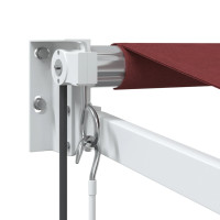 Produktbild för Markis automatiskt infällbar vinröd 500x300 cm