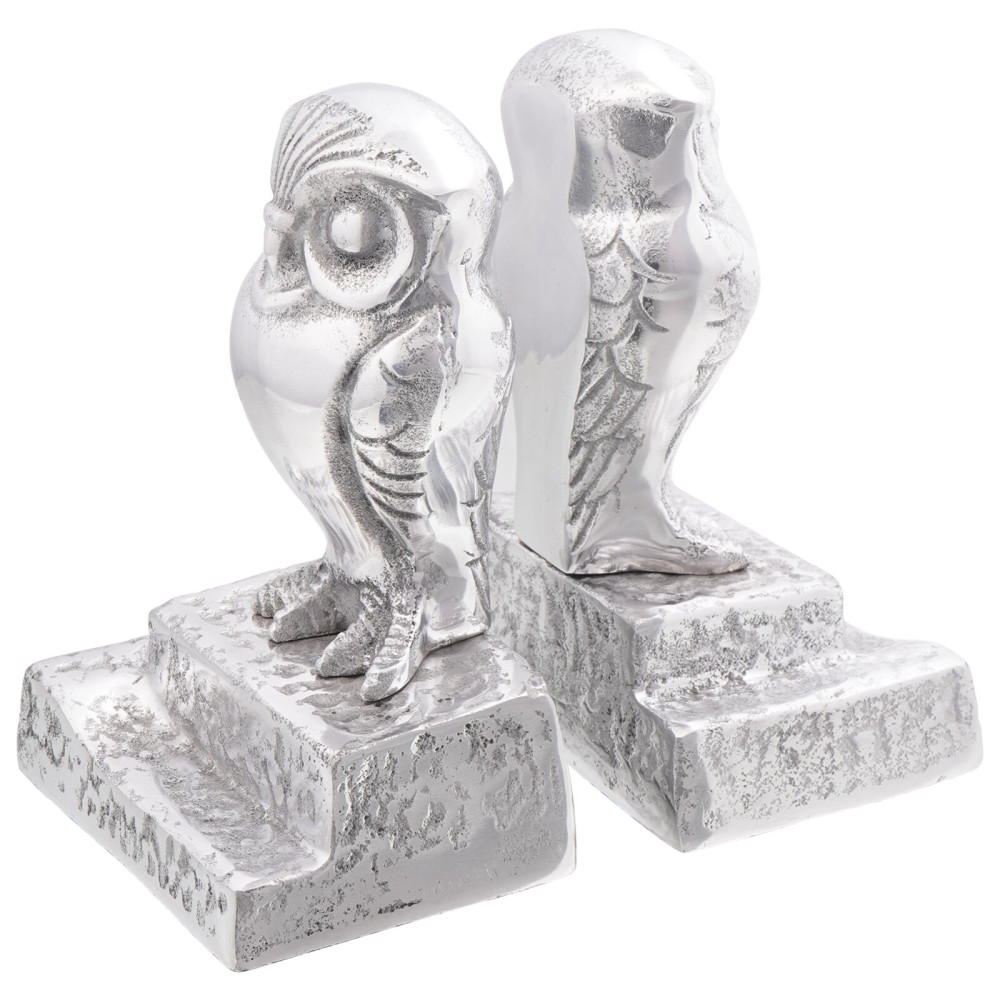 Produktbild för Bokstöd 2 pcs Silver 12 x 9 x 19 cm Aluminium