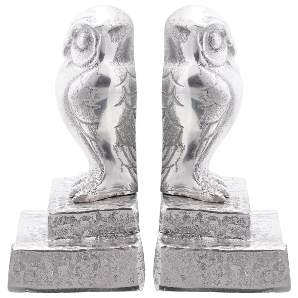 Produktbild för Bokstöd 2 pcs Silver 12 x 9 x 19 cm Aluminium