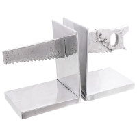 Produktbild för Bokstöd 2 pcs Silver 11 x 14 x 17,5 cm Aluminium