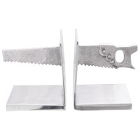 Produktbild för Bokstöd 2 pcs Silver 11 x 14 x 17,5 cm Aluminium