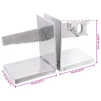 Produktbild för Bokstöd 2 pcs Silver 11 x 14 x 17,5 cm Aluminium