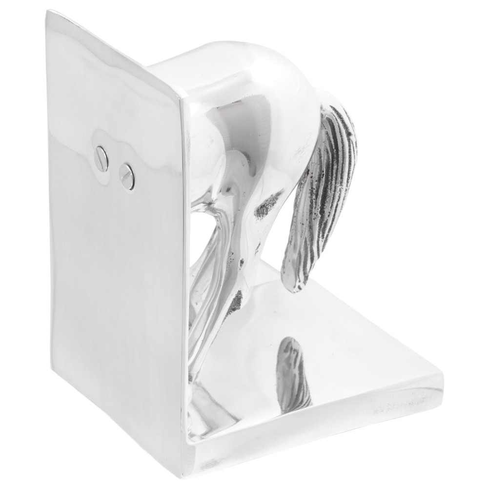 Produktbild för Bokstöd 2 pcs Silver 11 x 14 x 25 cm Aluminium