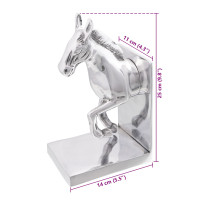 Produktbild för Bokstöd 2 pcs Silver 11 x 14 x 25 cm Aluminium