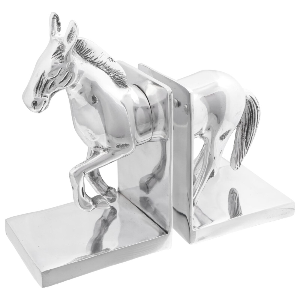 Produktbild för Bokstöd 2 pcs Silver 11 x 14 x 25 cm Aluminium