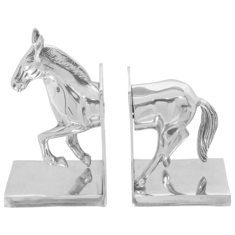Produktbild för Bokstöd 2 pcs Silver 11 x 14 x 25 cm Aluminium