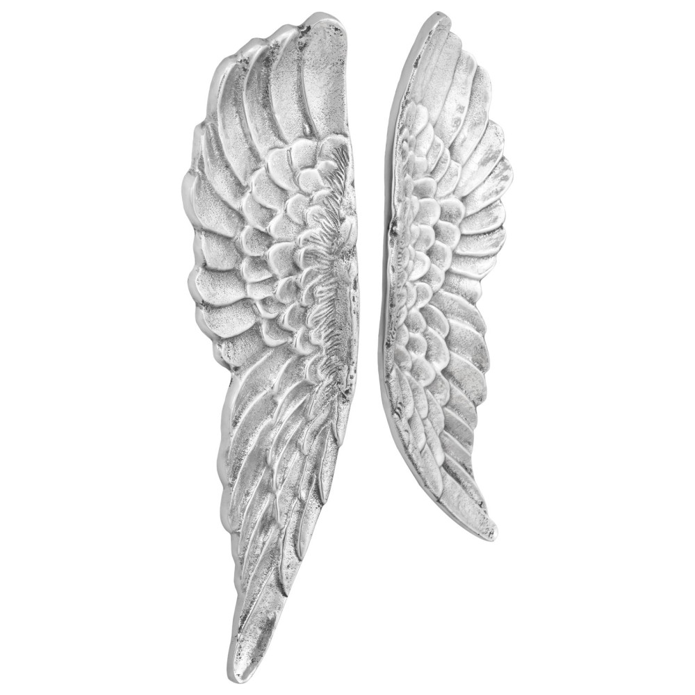 Produktbild för Vingskulptur 2 pcs Silver 31 x 5 x 91 cm Aluminium