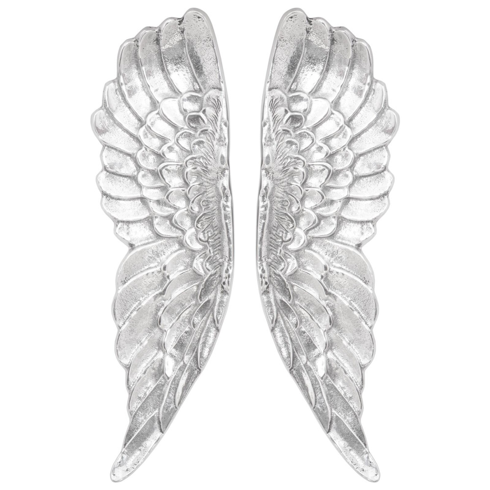 Produktbild för Vingskulptur 2 pcs Silver 31 x 5 x 91 cm Aluminium