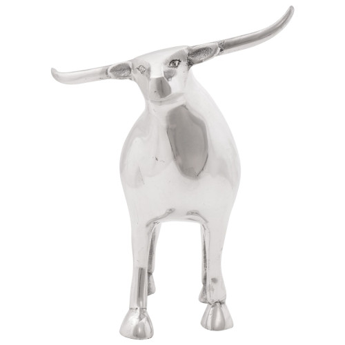 vidaXL Tjurskulptur Silver 20 x 17 x 23 cm Aluminium