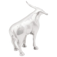 Produktbild för Tjurskulptur Silver 20 x 17 x 23 cm Aluminium