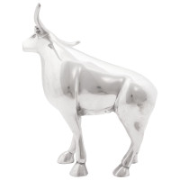 Produktbild för Tjurskulptur Silver 20 x 17 x 23 cm Aluminium