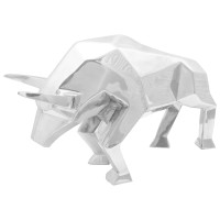 Produktbild för Tjurskulptur Silver 74 x 23 x 30 cm Aluminium