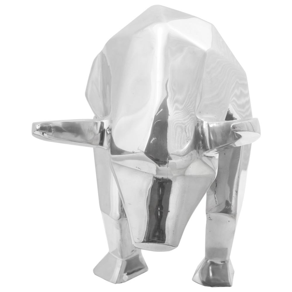 Produktbild för Tjurskulptur Silver 74 x 23 x 30 cm Aluminium