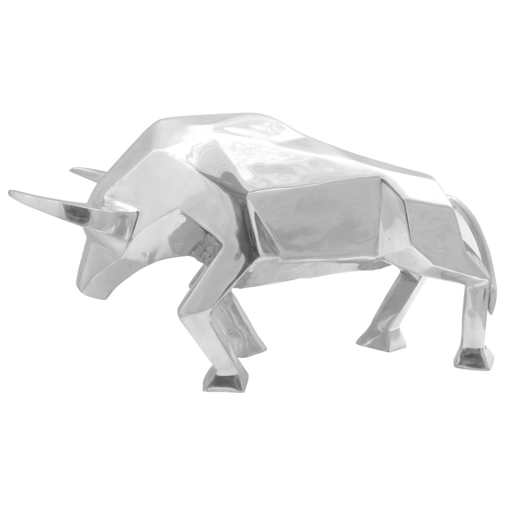 Produktbild för Tjurskulptur Silver 74 x 23 x 30 cm Aluminium