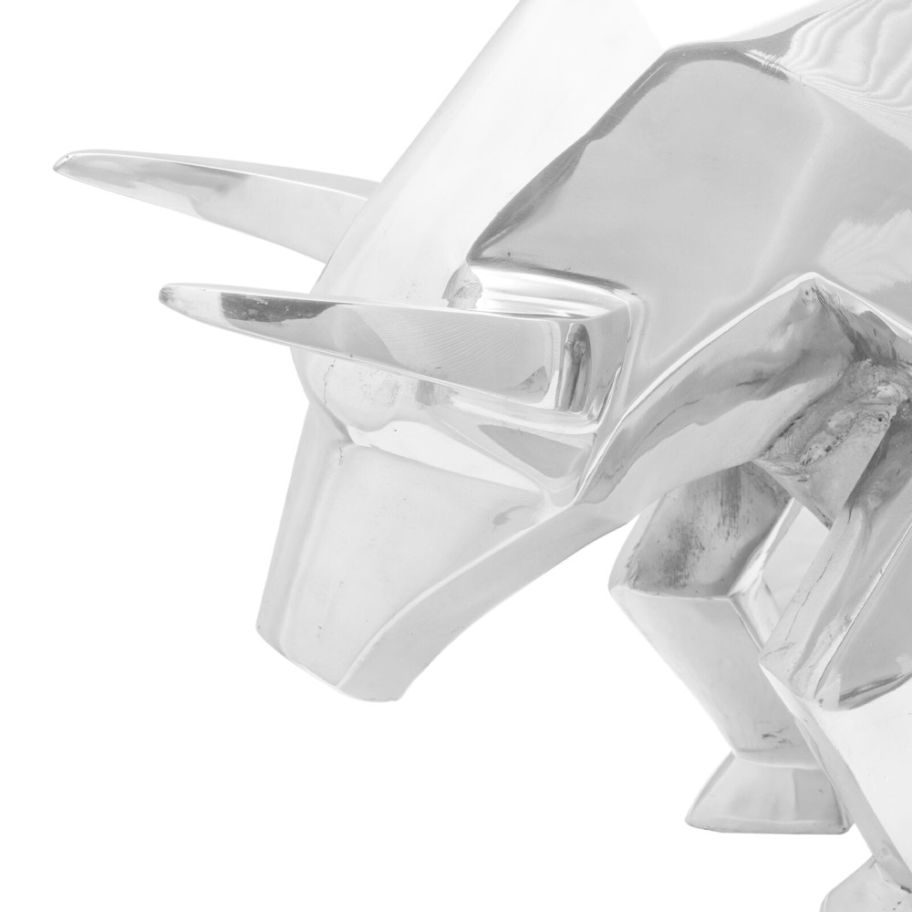 Produktbild för Tjurskulptur Silver 74 x 23 x 30 cm Aluminium