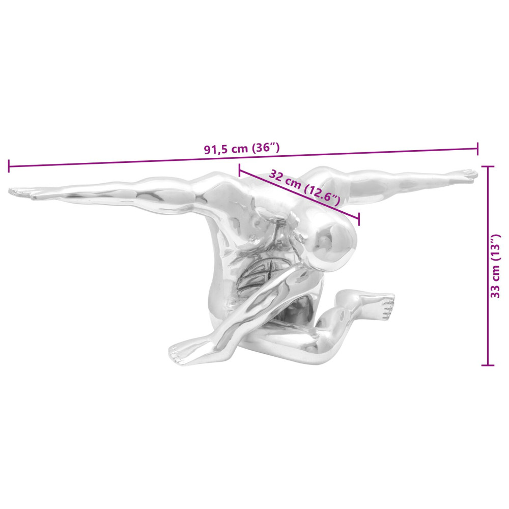 Produktbild för Skulptur Silver 91,5 x 32 x 33 cm Aluminium