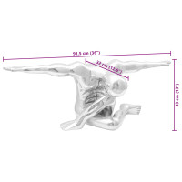 Produktbild för Skulptur Silver 91,5 x 32 x 33 cm Aluminium