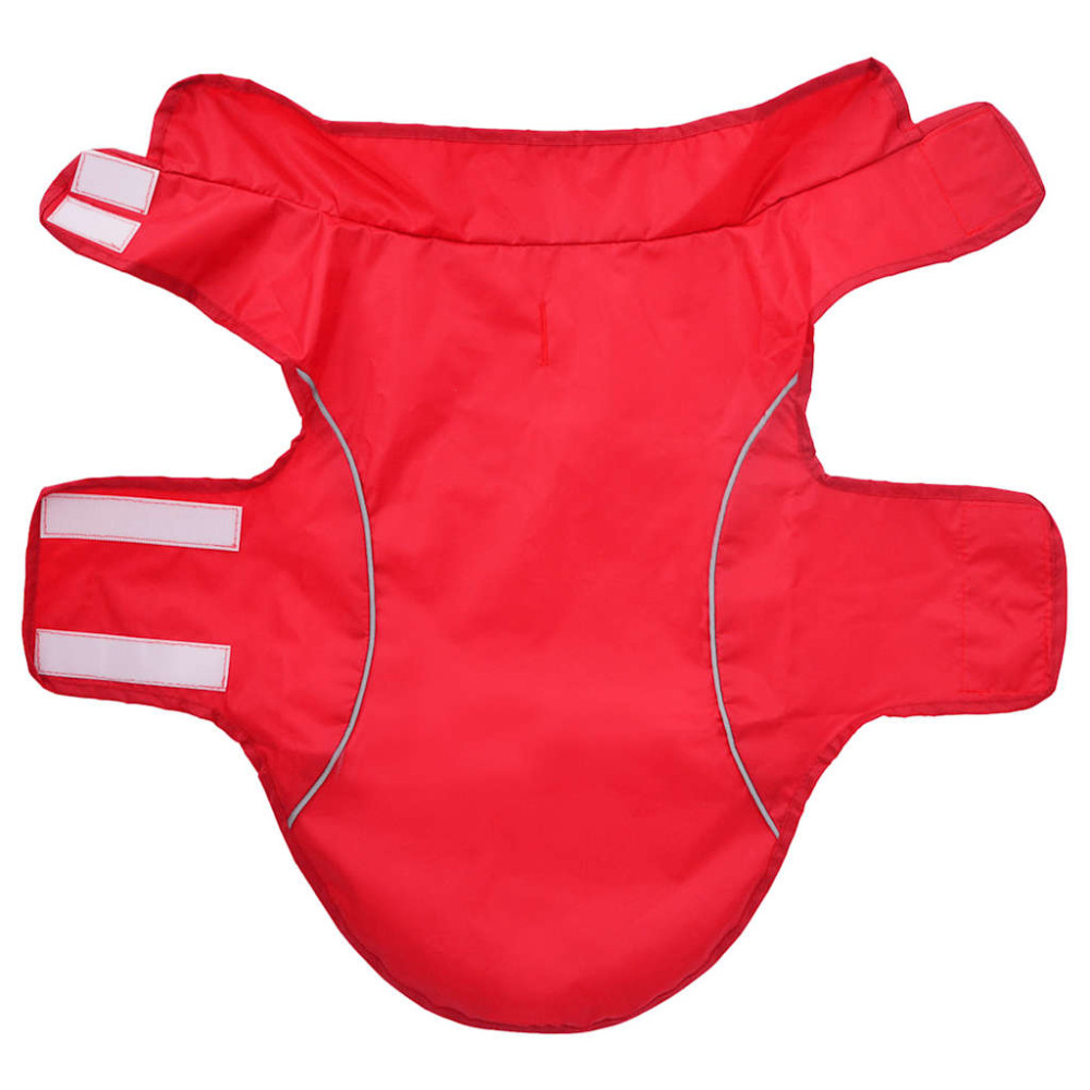 Produktbild för Regnrock för hundar med reflekterande remsor polyester röd xs