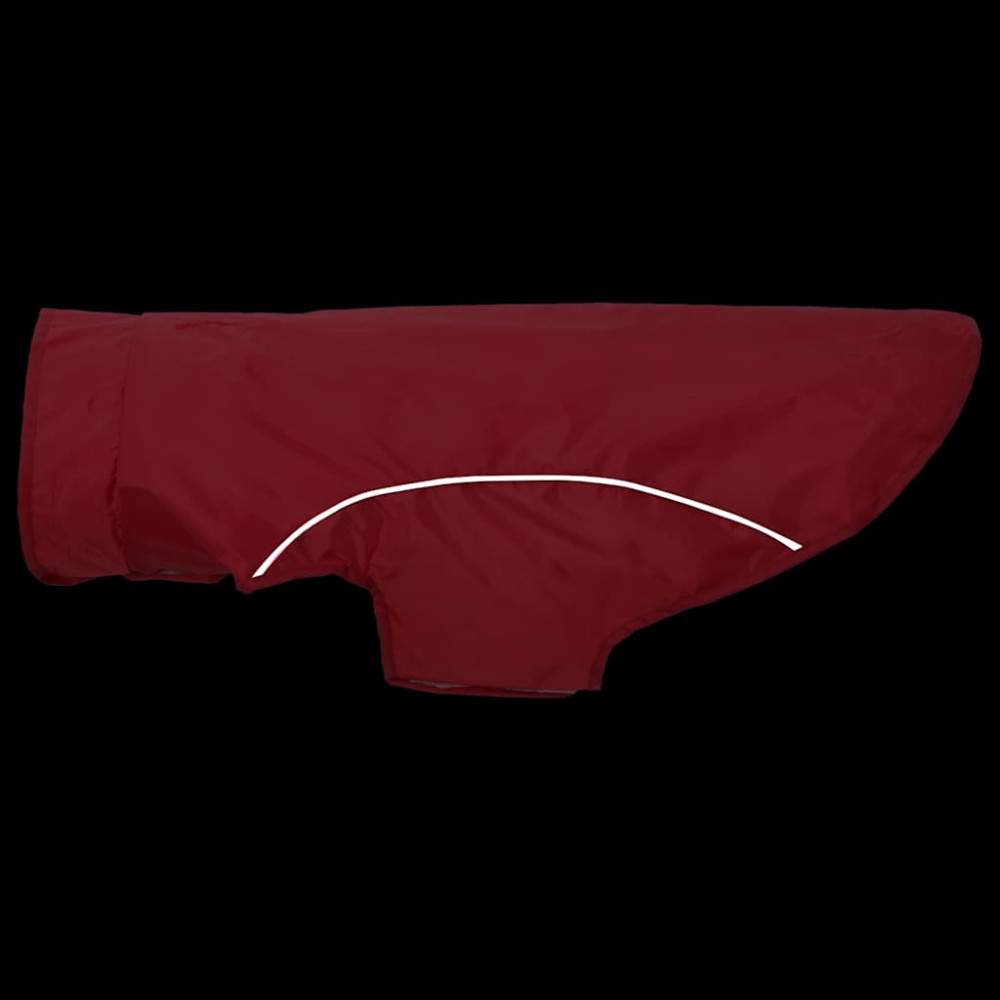 Produktbild för Regnrock för hundar med reflekterande remsor polyester röd L