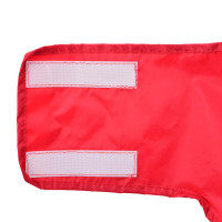 Produktbild för Regnrock för hundar med reflexer polyester röd XL