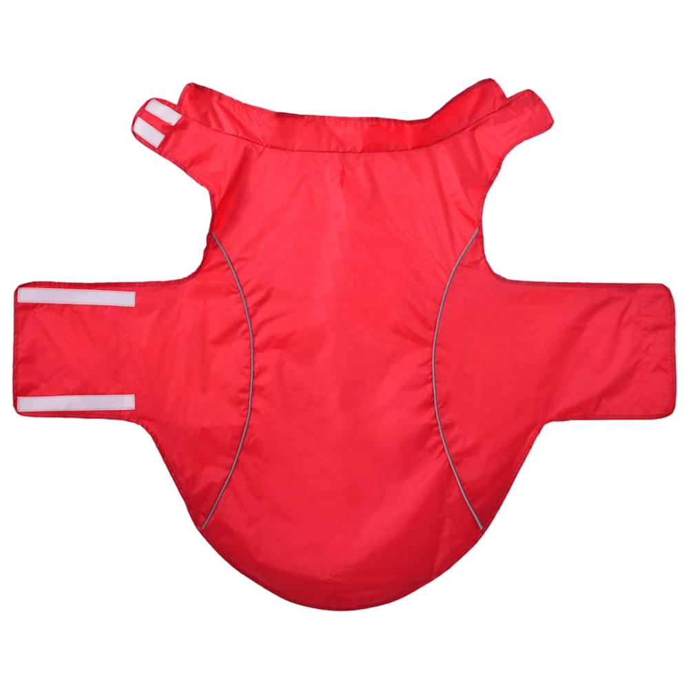 Produktbild för Regnrock för hundar med reflexer polyester röd 3XL