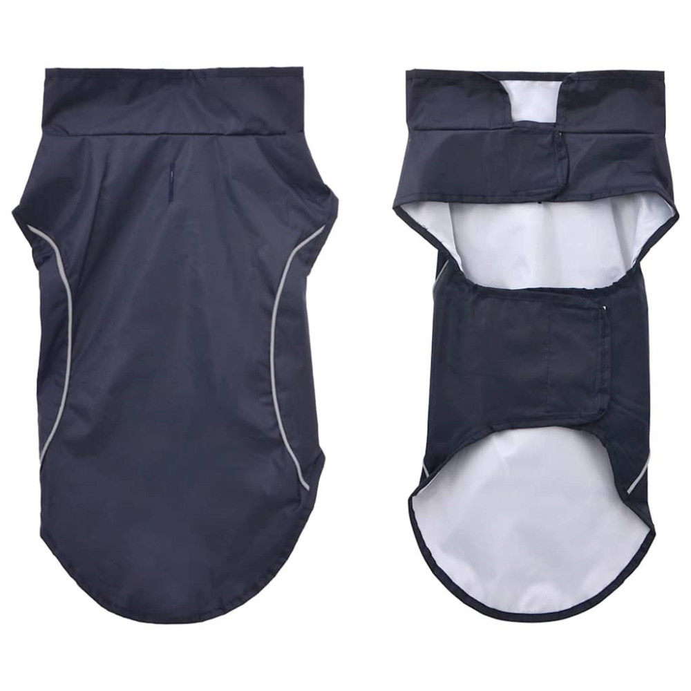 Produktbild för Regnrock för hundar med reflexer polyester marinblå XXS