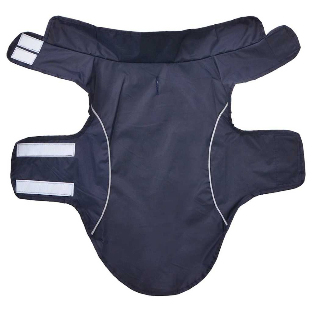 Produktbild för Regnrock för hundar med reflexer polyester marinblå XXS