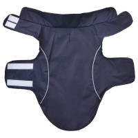 Produktbild för Regnrock för hundar med reflexer polyester marinblå XXS