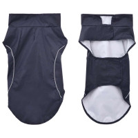 Produktbild för Regnrock för hundar med reflexer polyester marinblå S