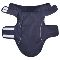 Produktbild för Regnrock för hundar med reflexer polyester marinblå S