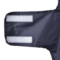 Produktbild för Regnrock för hundar med reflexer polyester marinblå S