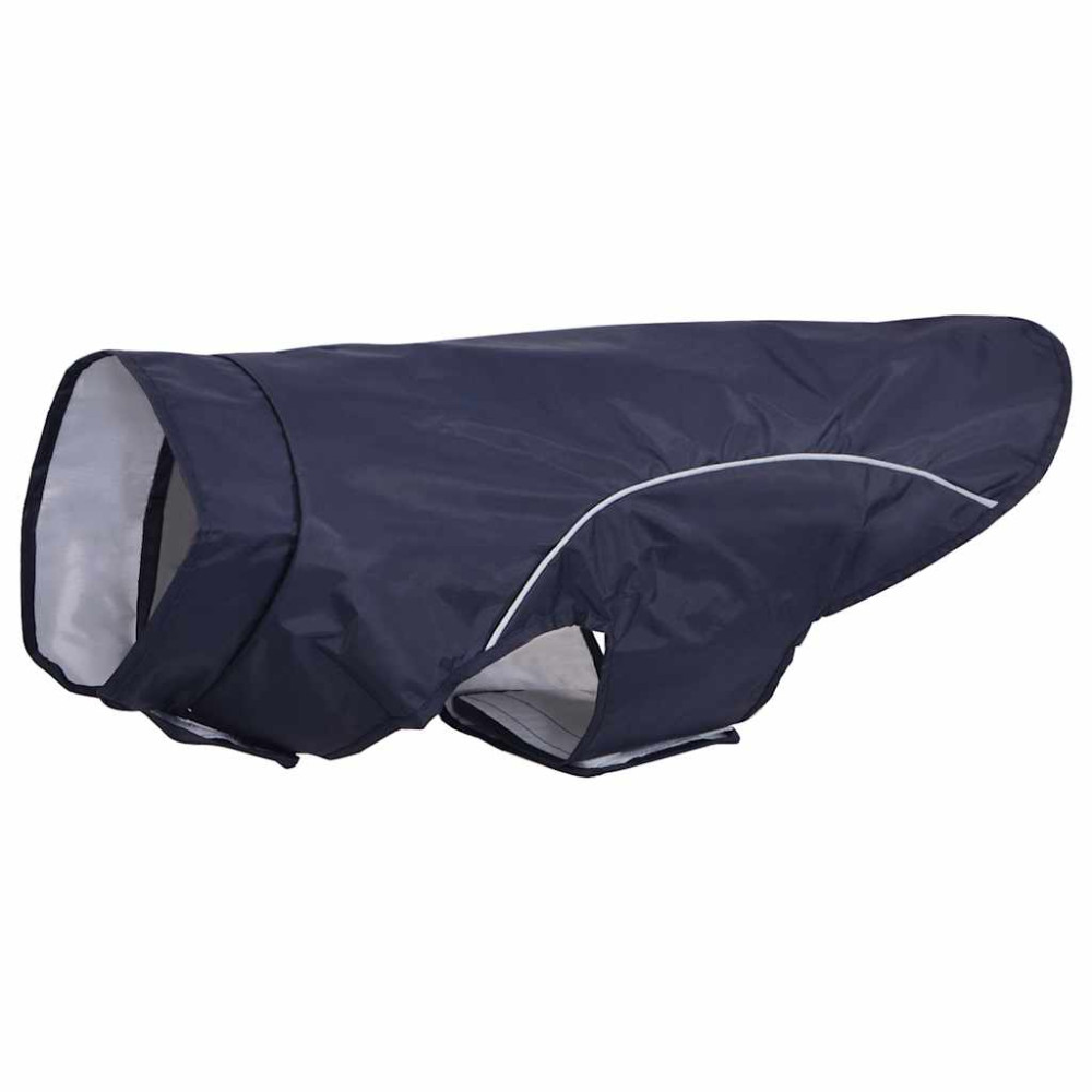Produktbild för Regnrock för hundar med reflexer polyester marinblå XL