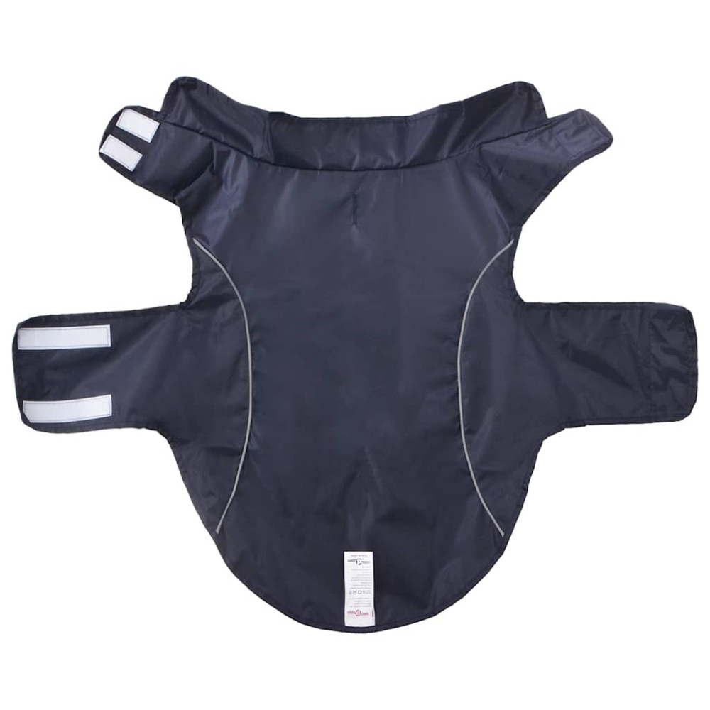 Produktbild för Regnrock för hundar med reflexer polyester marinblå XL