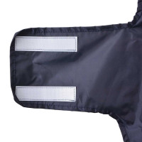 Produktbild för Regnrock för hundar med reflexer polyester marinblå XL