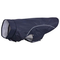 Produktbild för Regnrock för hundar med reflexer polyester marinblå 2XL