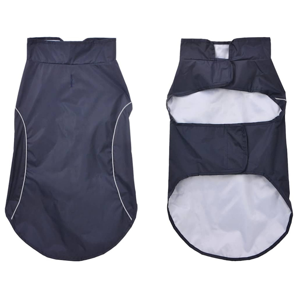Produktbild för Regnrock för hundar med reflexer polyester marinblå 2XL