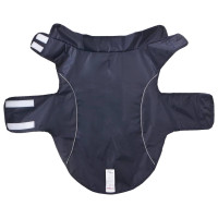 Produktbild för Regnrock för hundar med reflexer polyester marinblå 2XL
