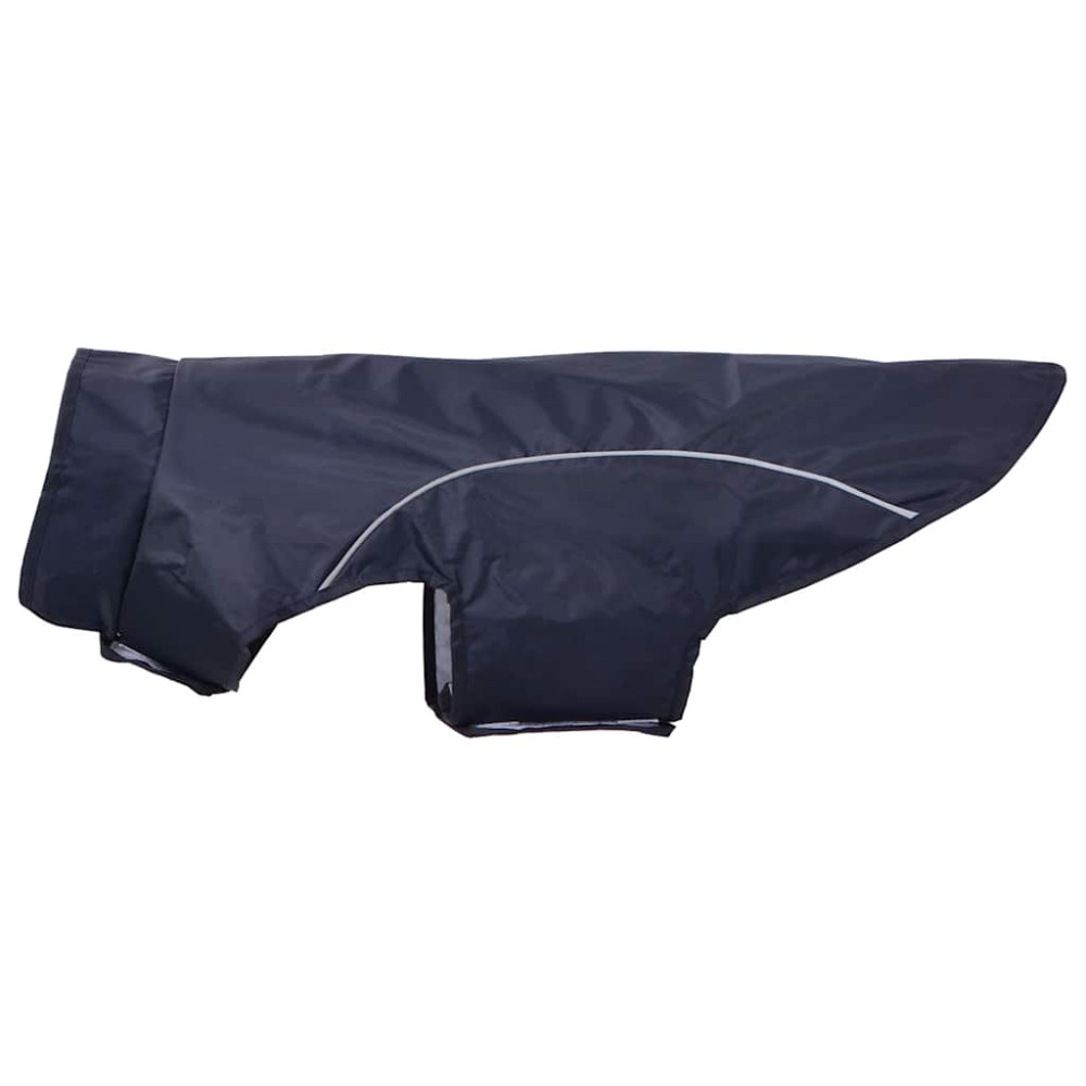 Produktbild för Regnrock för hundar med reflexer polyester marinblå 2XL