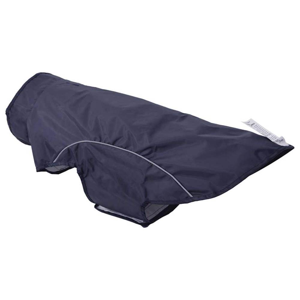 Produktbild för Regnrock för hundar med reflexer polyester marinblå 2XL