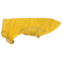 Produktbild för Regnrock för hundar med reflekterande remsor polyester gul xs
