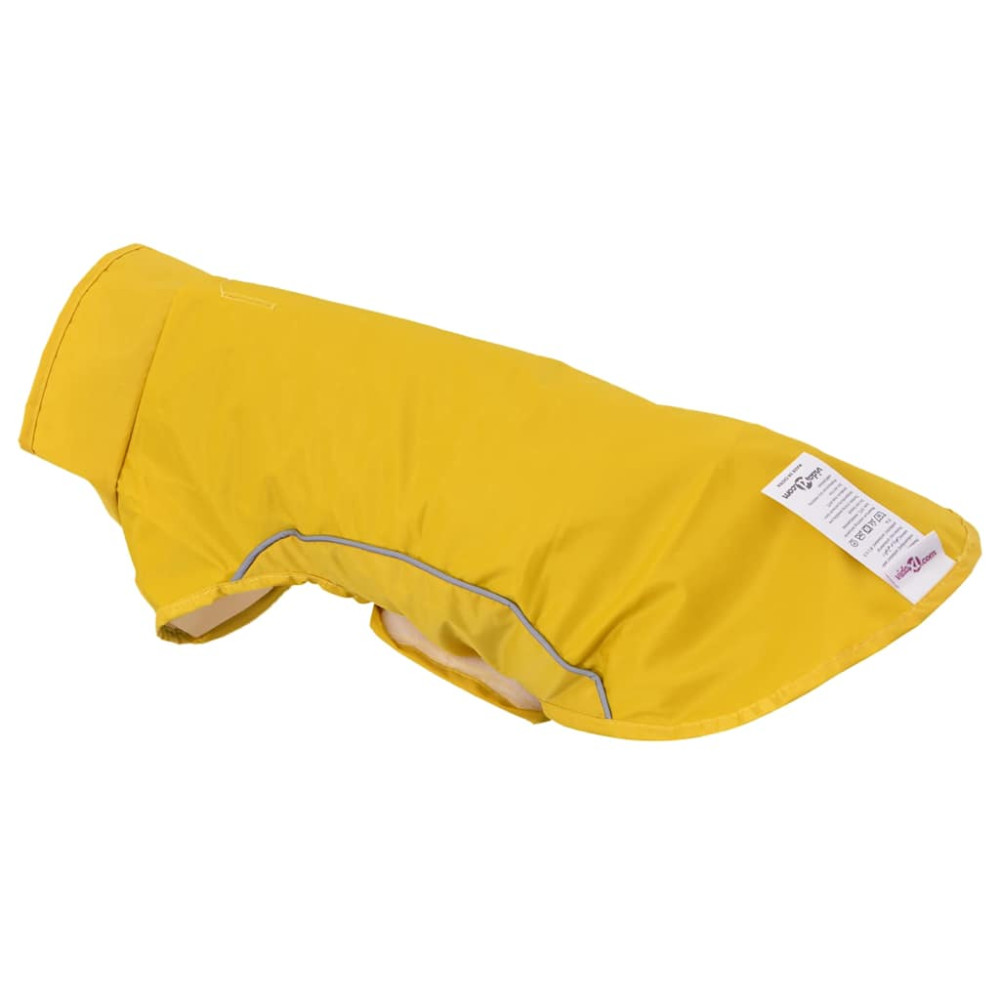 Produktbild för Regnrock för hundar med reflekterande remsor polyester gul xs