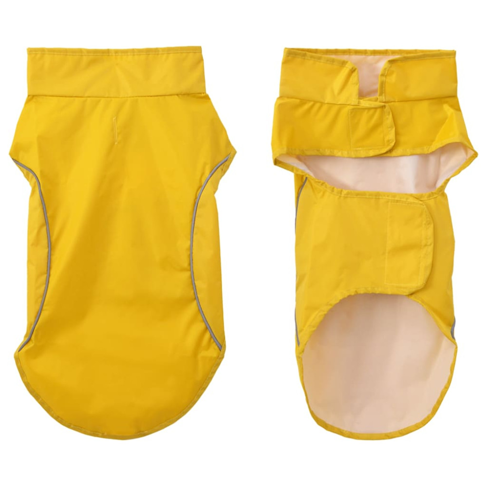 Produktbild för Regnrock för hundar med reflexer polyester gul m