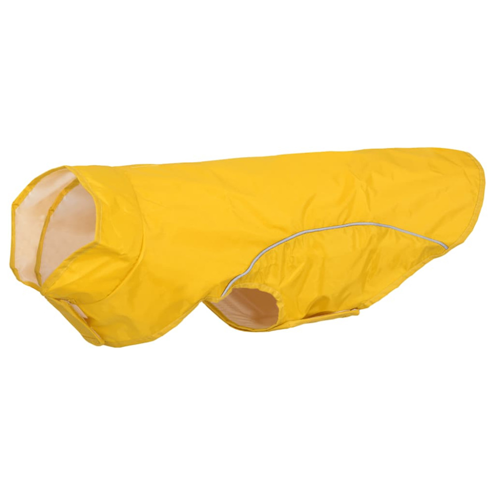 Produktbild för Regnrock för hundar med reflekterande remsor polyester gul XL