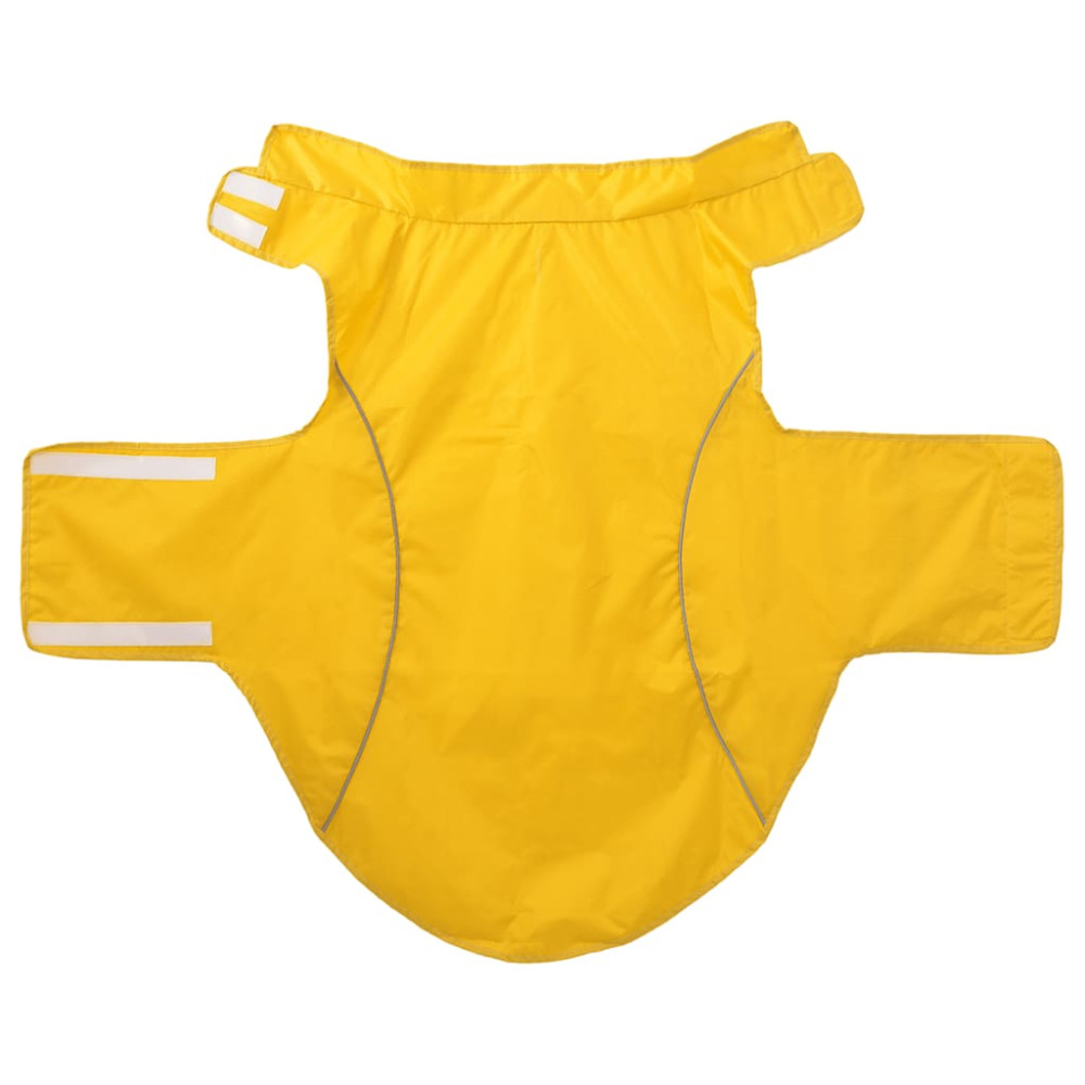 Produktbild för Regnrock för hundar med reflekterande remsor polyester gul 3XL