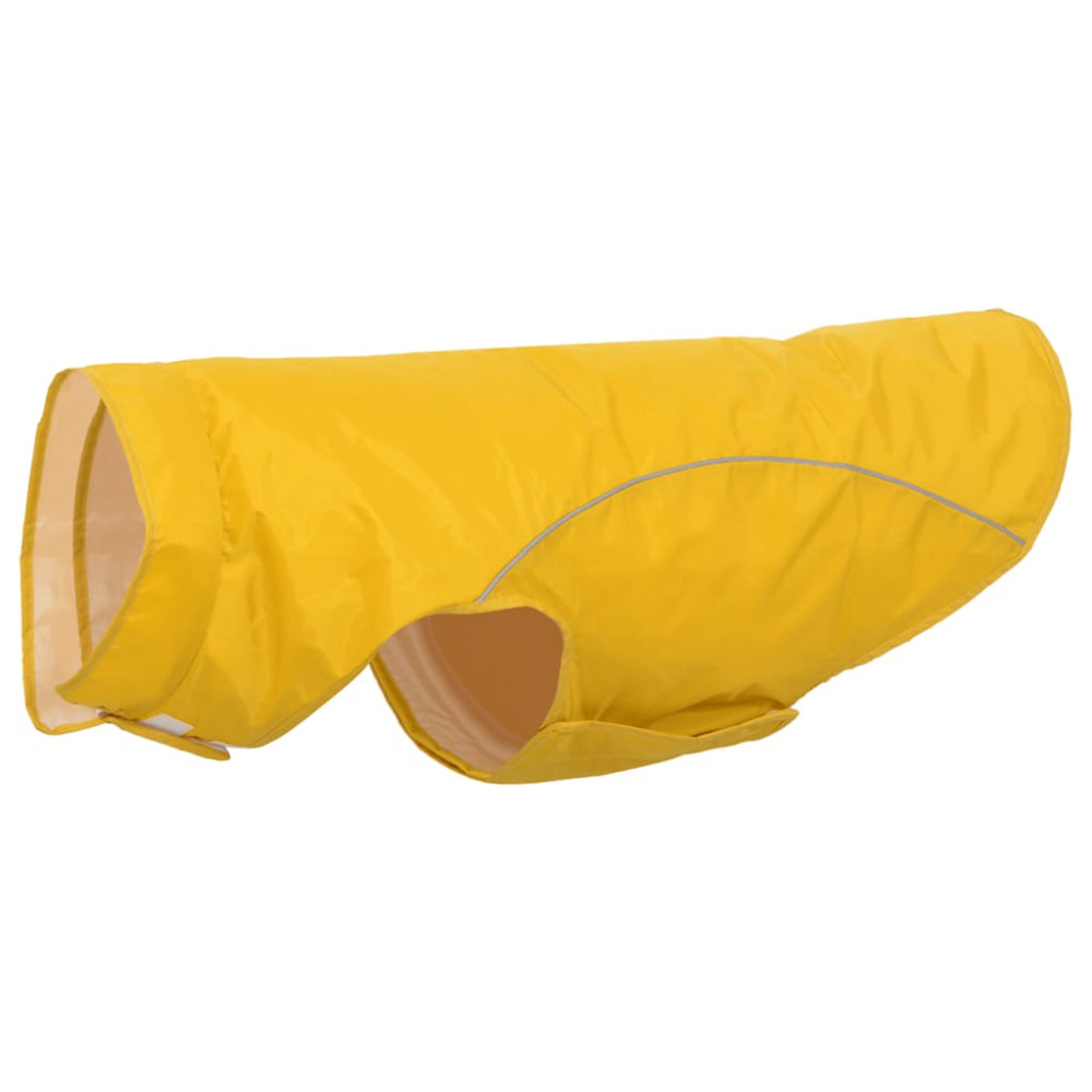 Produktbild för Regnrock för hundar med reflexer polyester gul 4XL