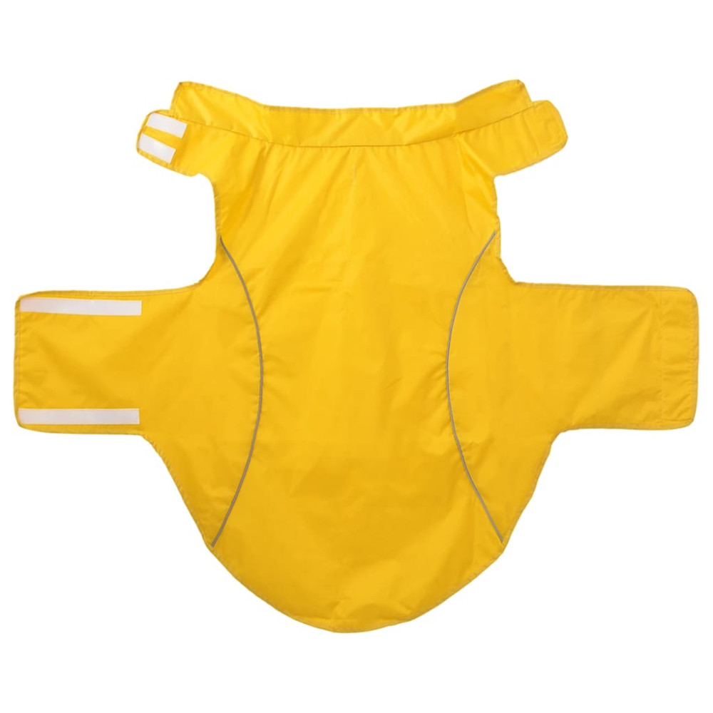 Produktbild för Regnrock för hundar med reflexer polyester gul 4XL