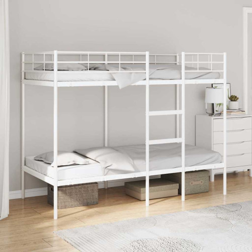 vidaXL Våningssäng utan madrass vit 90x200 cm stål - Sängar & Sängramar